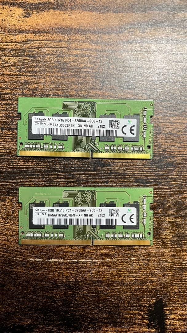 DDR4 16GB 8GB×2 ノートPC用メモリー SK hynix 製