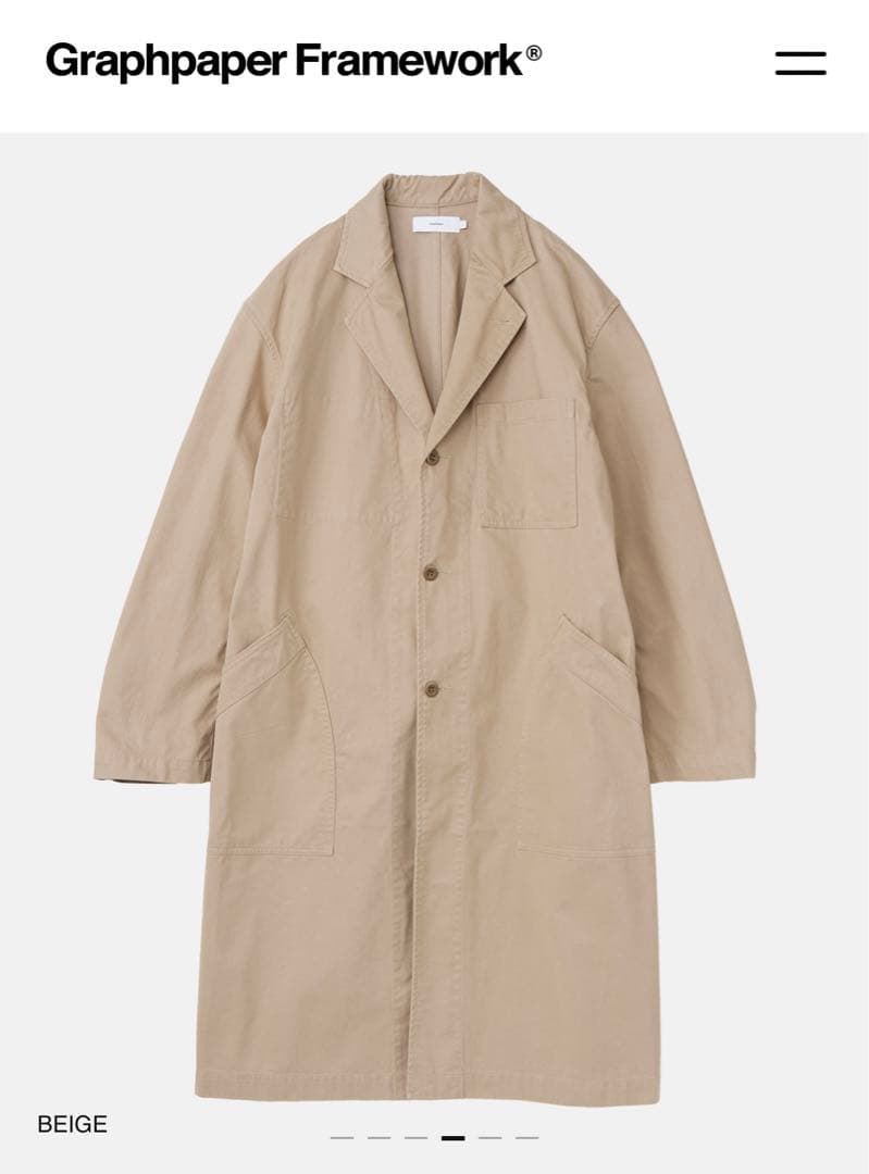 ジャケット・アウター graphpaper Military Cloth Shop Coat