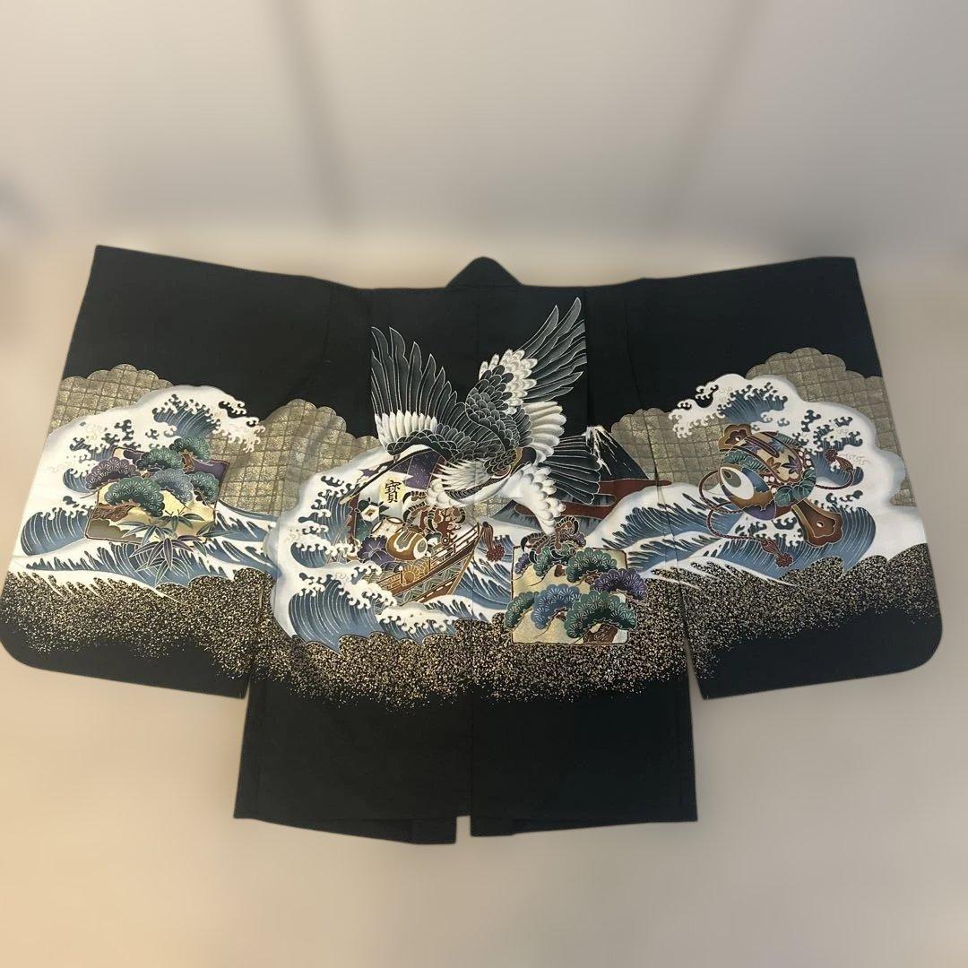 波と鷹　羽織袴　和服 七五三用