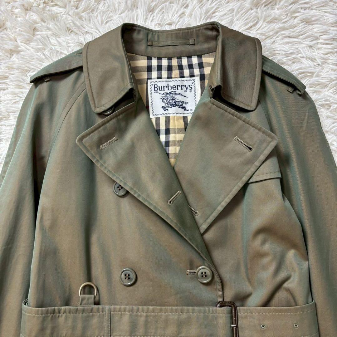 極美品　バーバリー　トレンチコート　ロング　玉虫　ベルト完備　ヴィンテージ