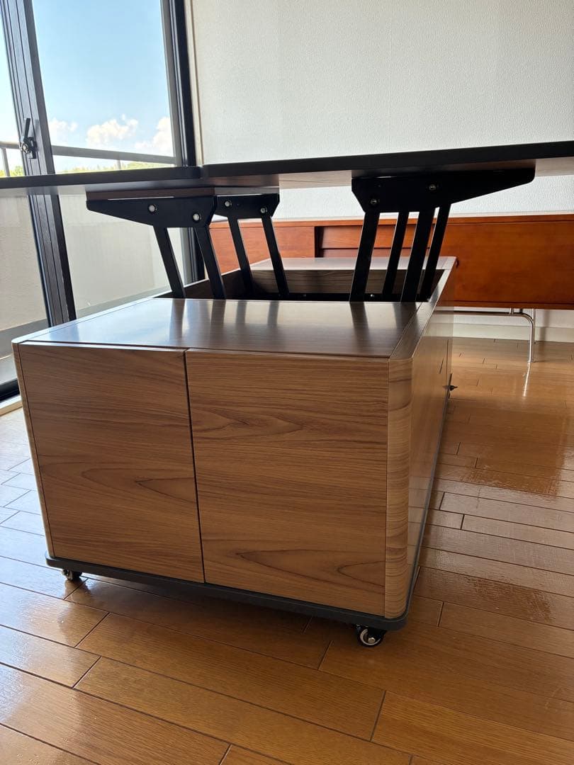 多機能 昇降式テーブル 収納付き キャスター付(トック)