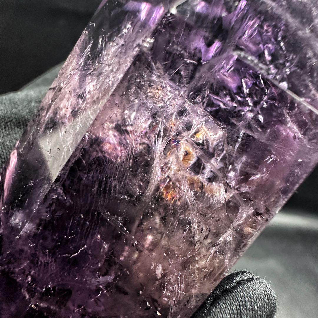 高品質❗️レインボー☆アメジスト 六角柱 パワーストーン天然石 原石A1198