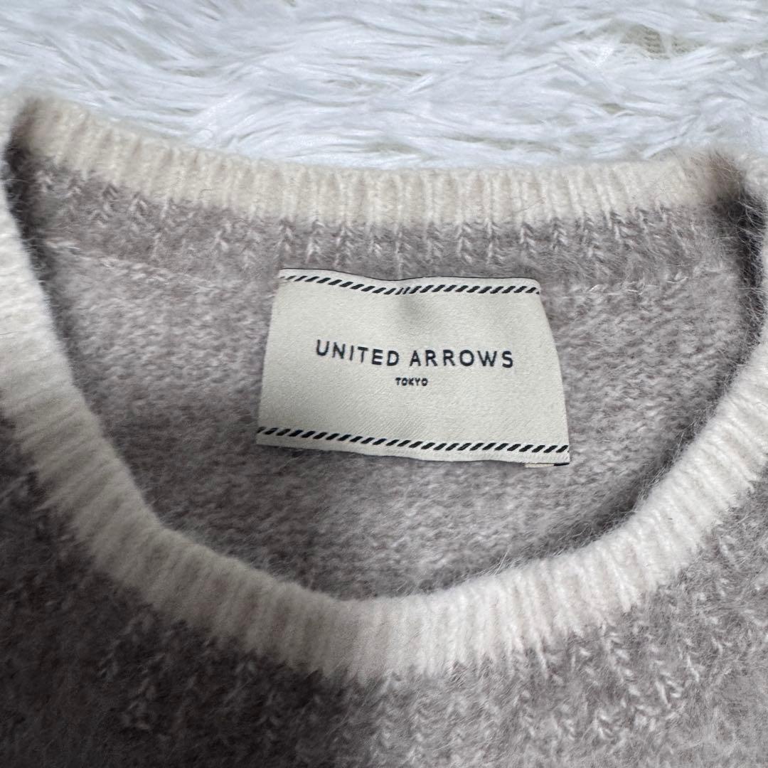 美品 UNITED ARROWS フォックスカシミヤクルーネックニット