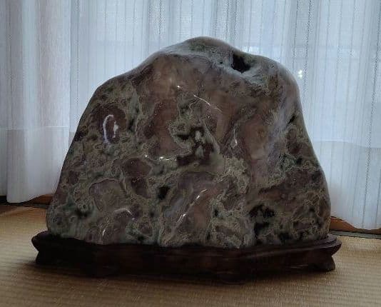 鑑賞石　水石　銘石　天然石　青石　三波石