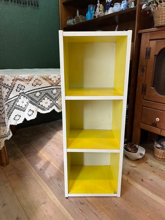 昭和レトロ 棚 ラック 黄色 レトロポップ インテリア 収納 アンティーク