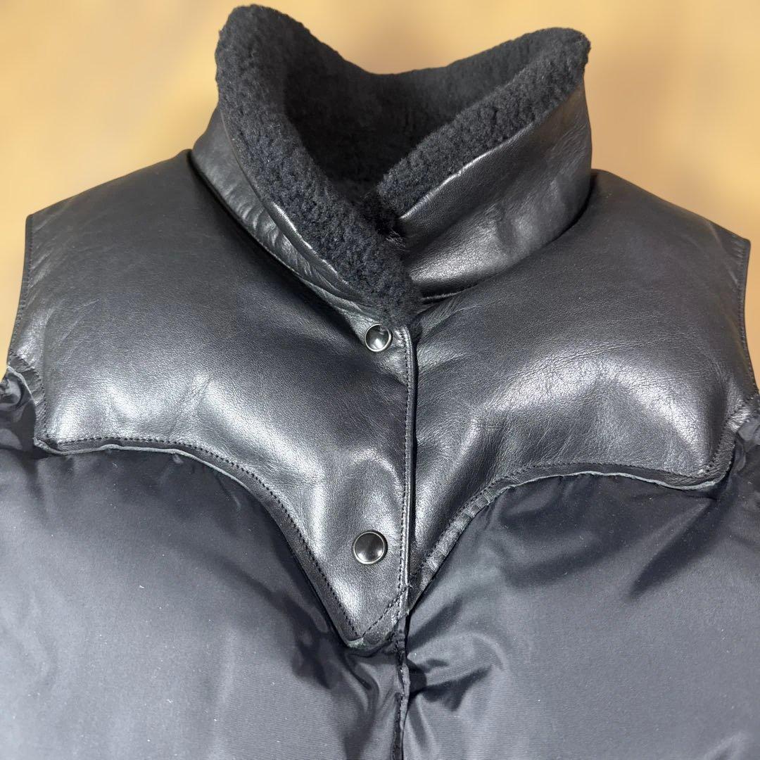 美品　Rocky Mountain ダウンベスト　ムートン襟　クリスティ　日本製