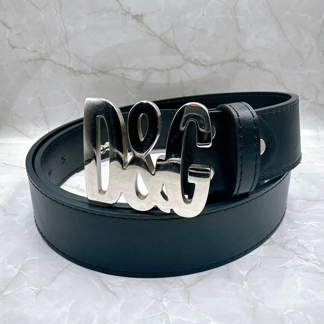 極美品 ドルチェアンドガッバーナ ベルト ロゴ バックル