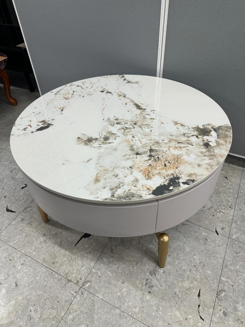 センターテーブル　大理石　マーブル　ホワイト