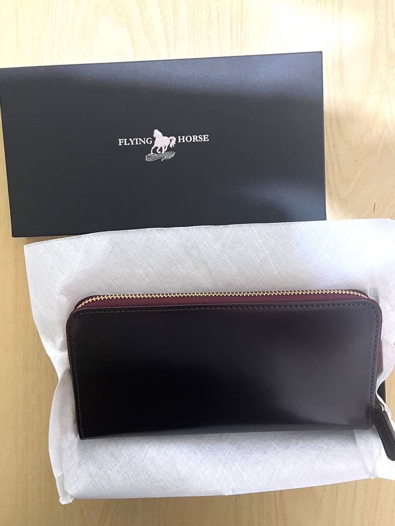 【新品未使用】 FLYING HORSE コードバンレザー 長財布　バーガンディ