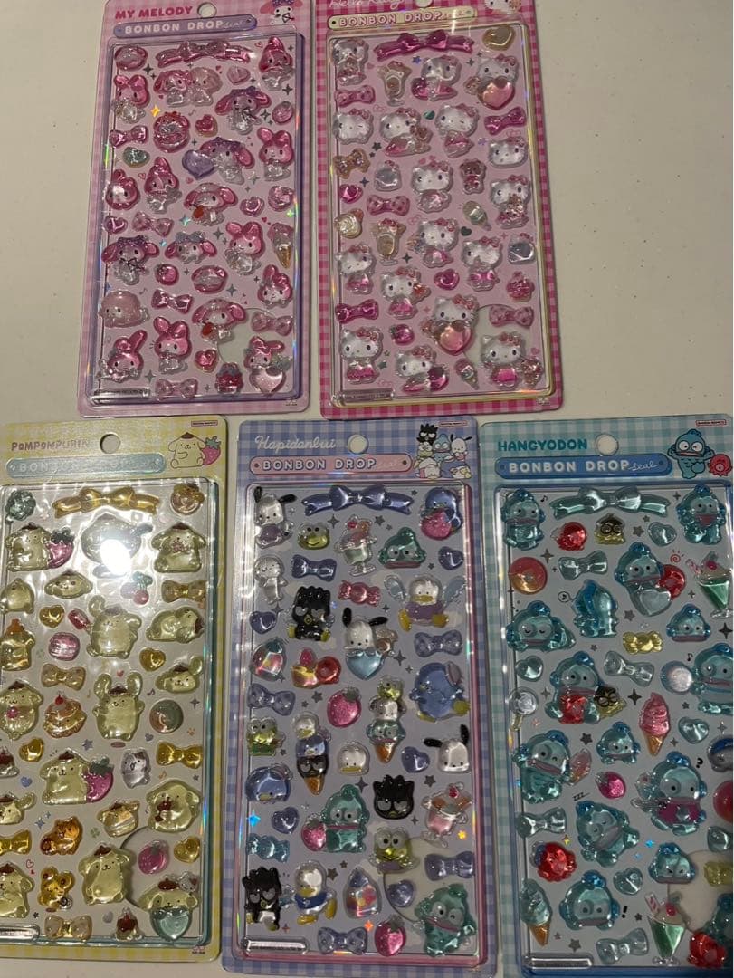 【本日発送】本日限りサンリオ第2弾ボンボンドロップシールセット 5マイセット