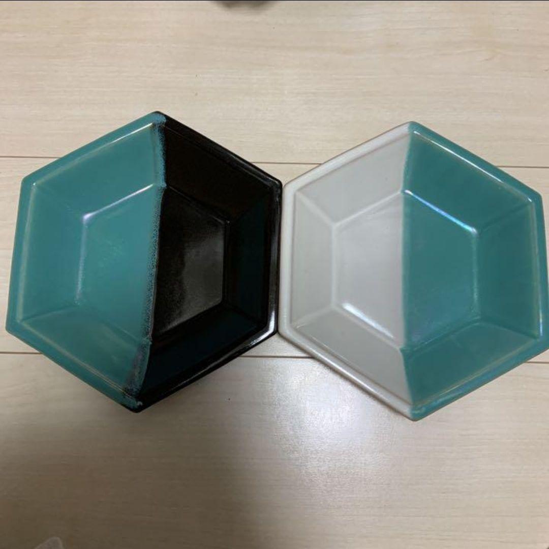 因州 中井窯 染分六角皿　柳宗理 吉田璋也 民藝 鳥取　S M L