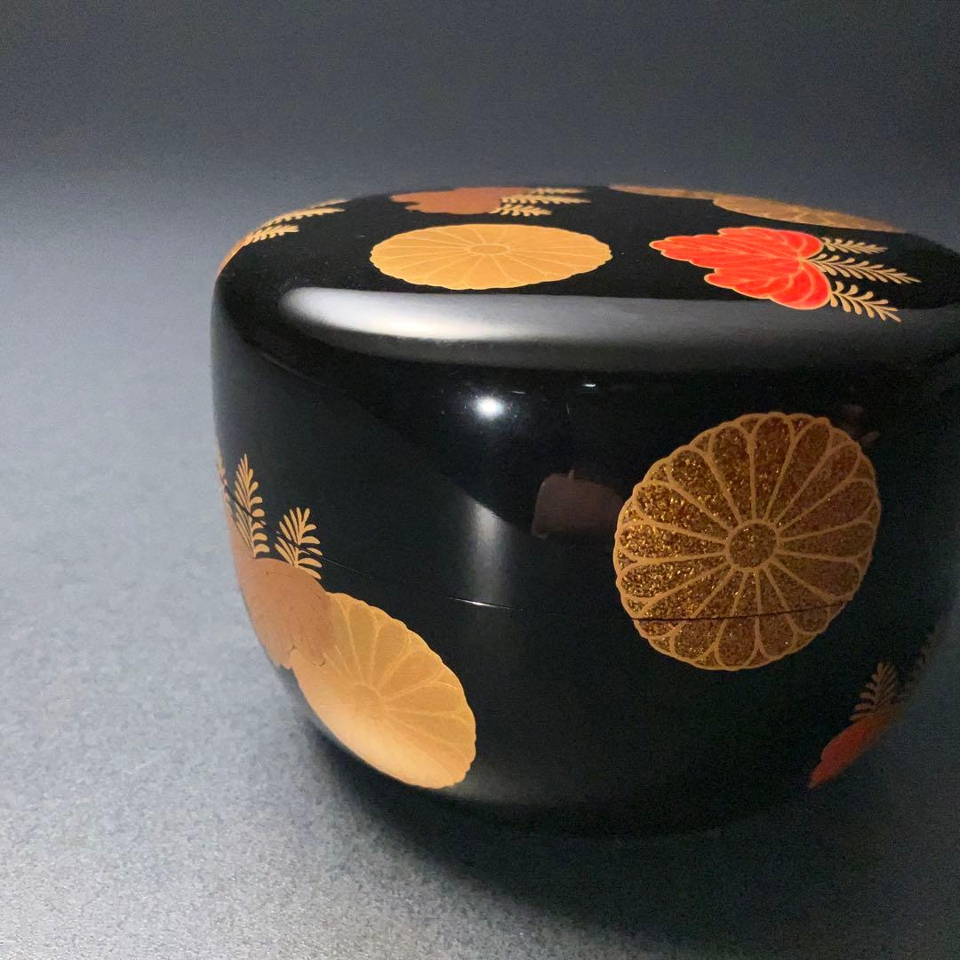 【茶道具】平棗　高台寺蒔絵　菊桐　加賀蒔絵　共箱　R1276ダN3