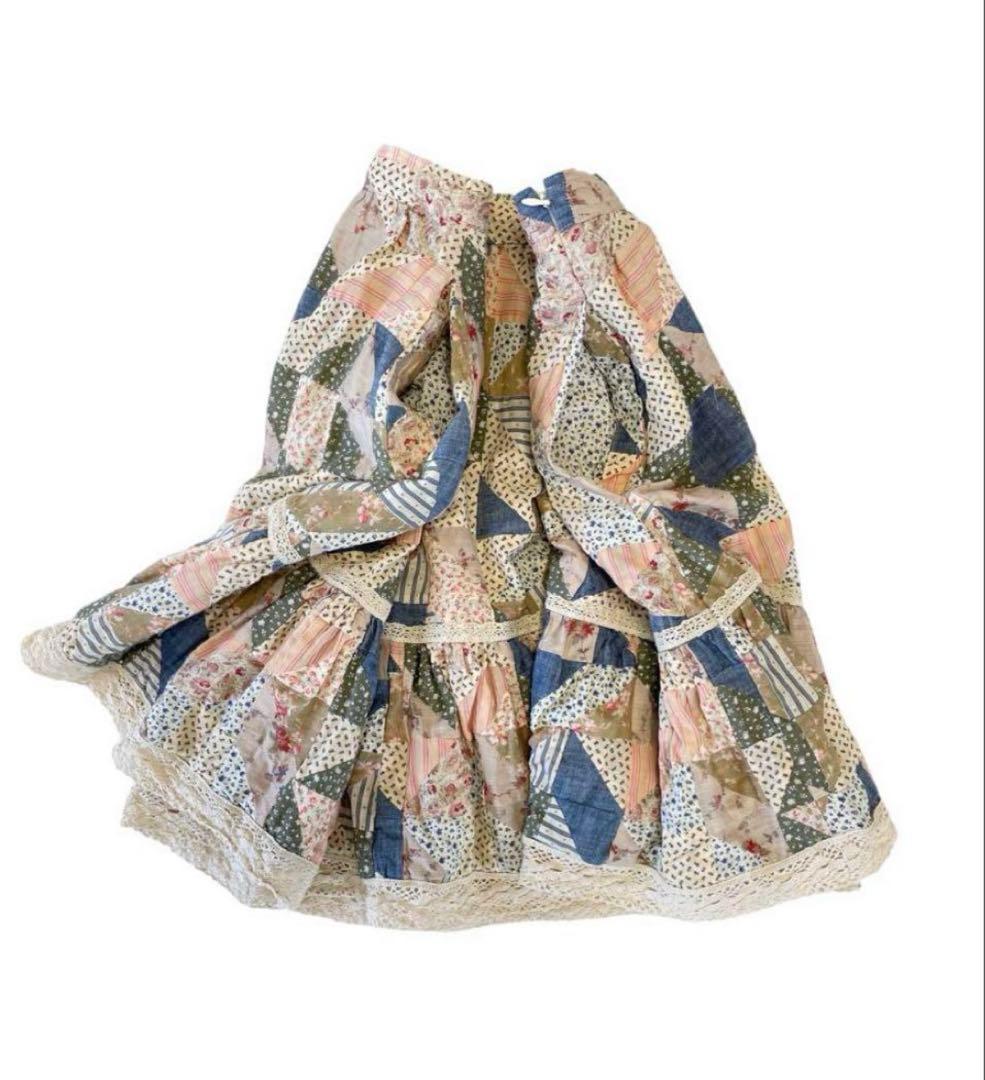 雑誌掲載⭐︎美品⭐︎ラルフローレン⭐︎パッチワークプリント コットンAライン スカート