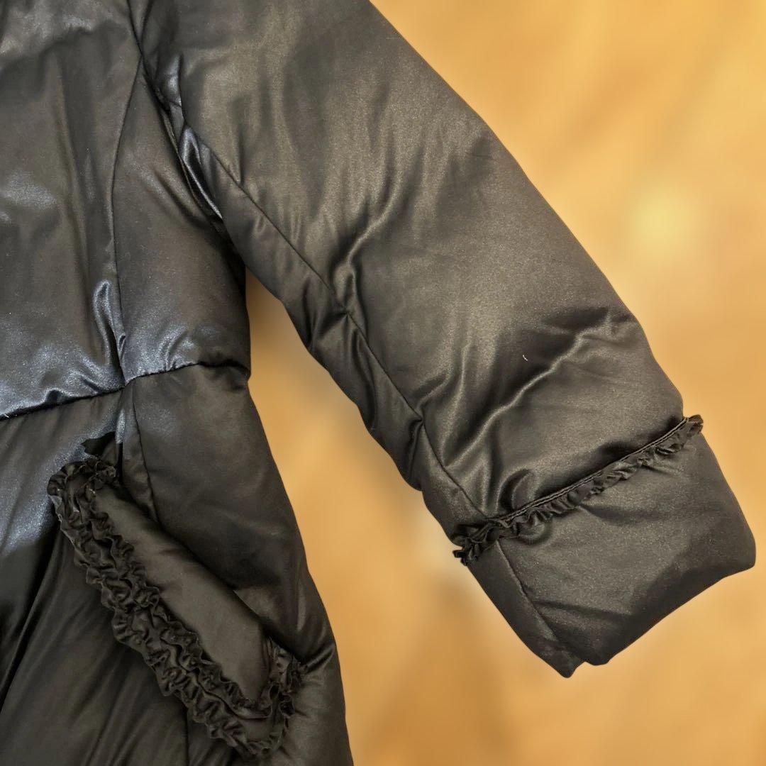 インゲボルグ　黒ロングダウンコート フリル付き　超美品　希少品