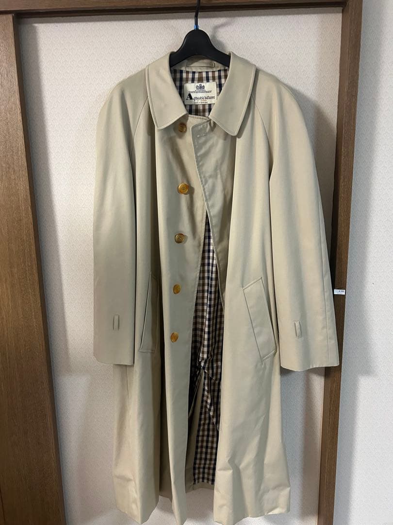Aquascutum ベージュ ロングトレンチコート