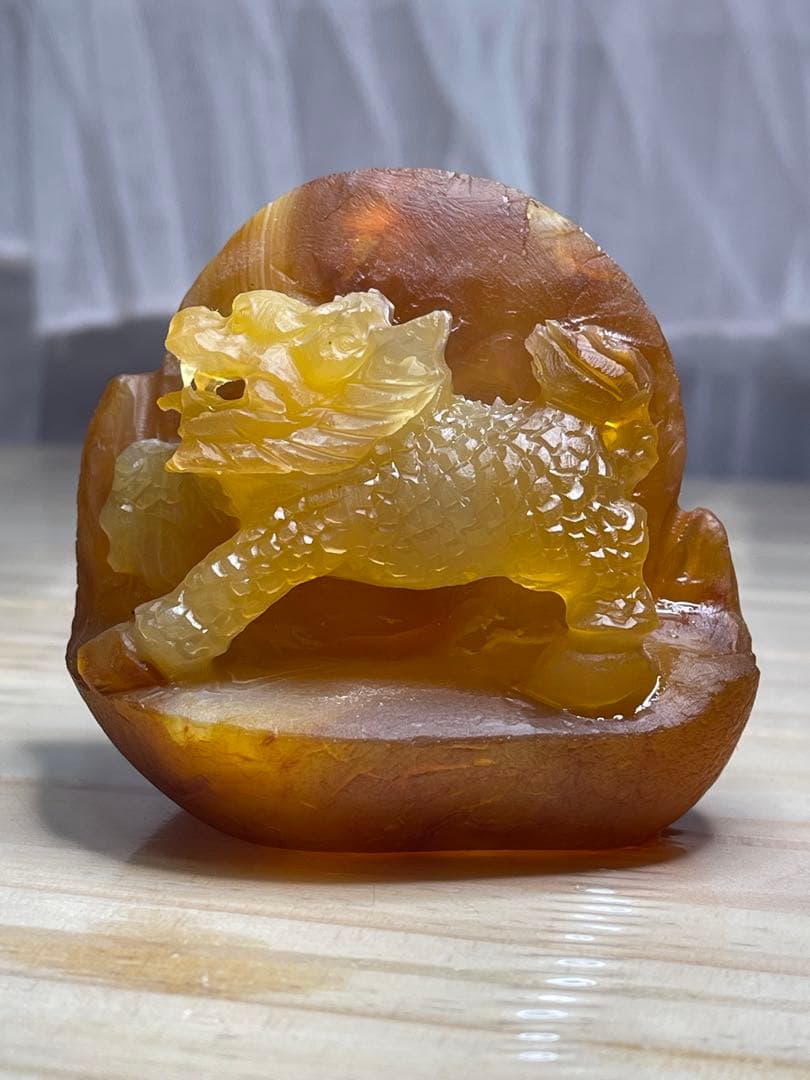 綺麗^ - ^ ❣️ 天然石　瑪瑙 麒麟 手彫り置物 原石