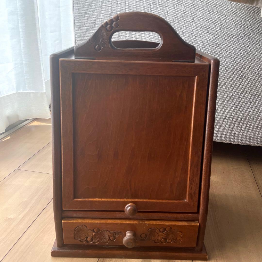 レア品　昭和レトロ　D&A YOSHIKAWA 木製 ミニドレッサー小物入れ葡萄