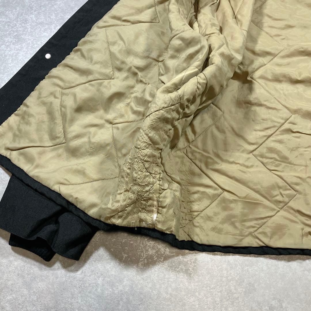 80s USA製 ビンテージ デトロイトジャケット キルティング ダック地 黒