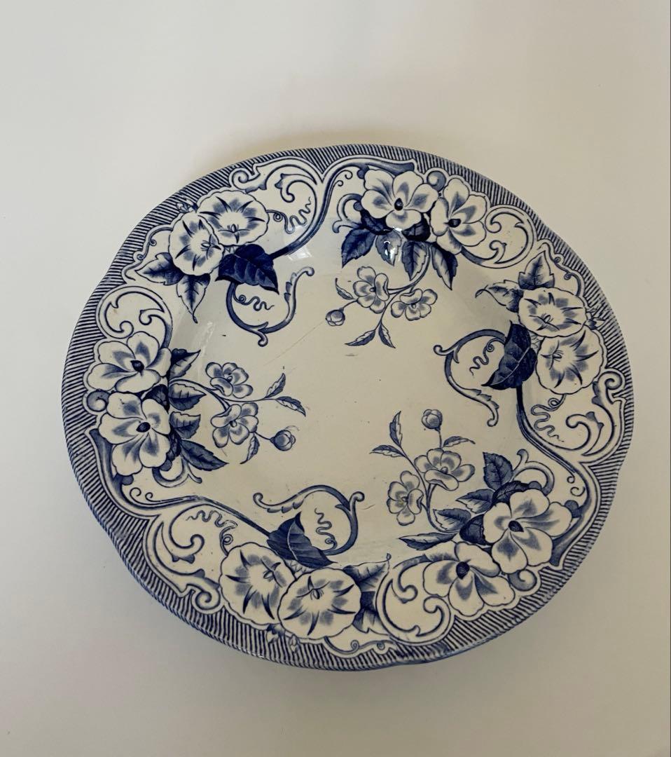 クレイユモントロー　FLORA アンティークプレート　深皿　フランス