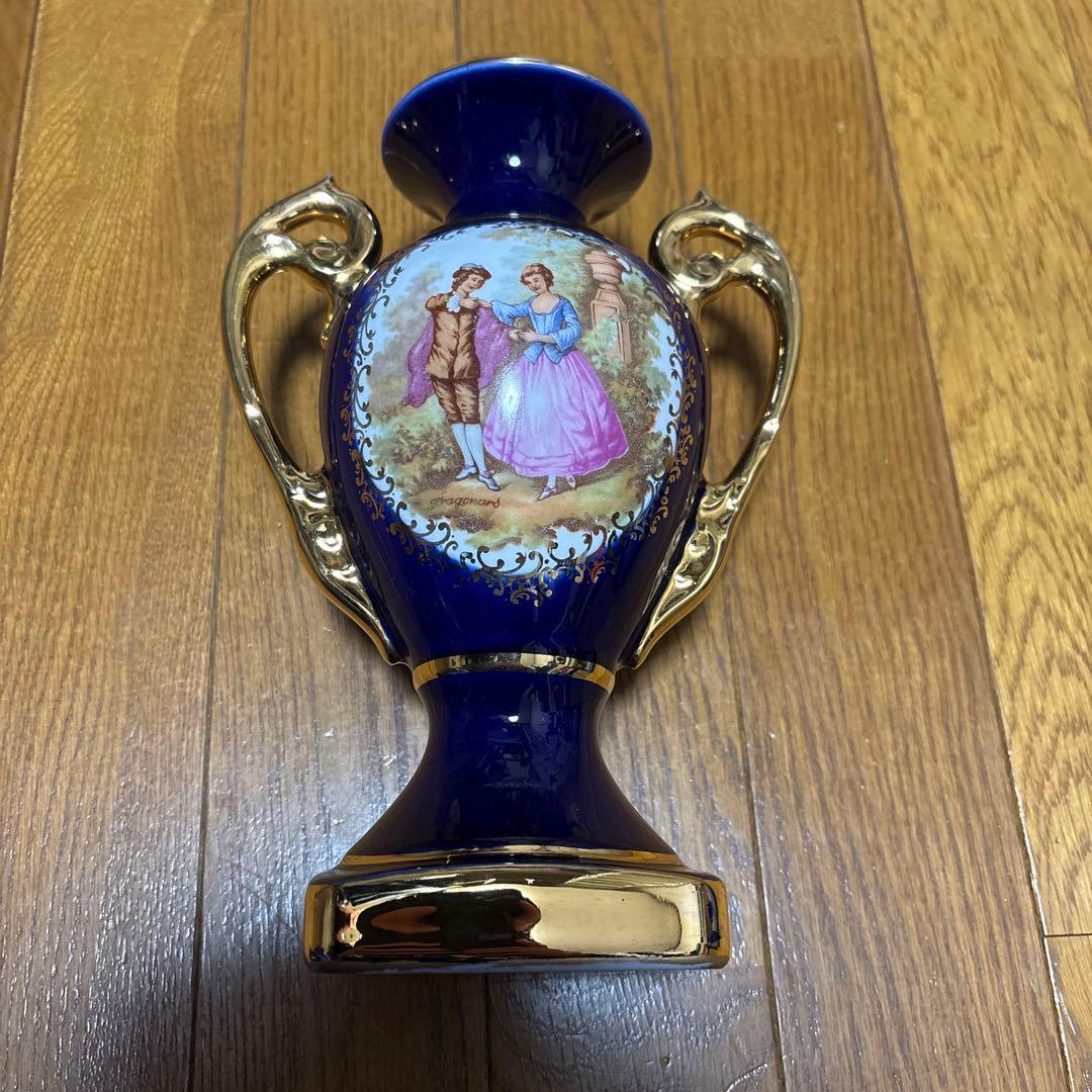 フランス　リモージュ Limoges コバルトブルー 壺