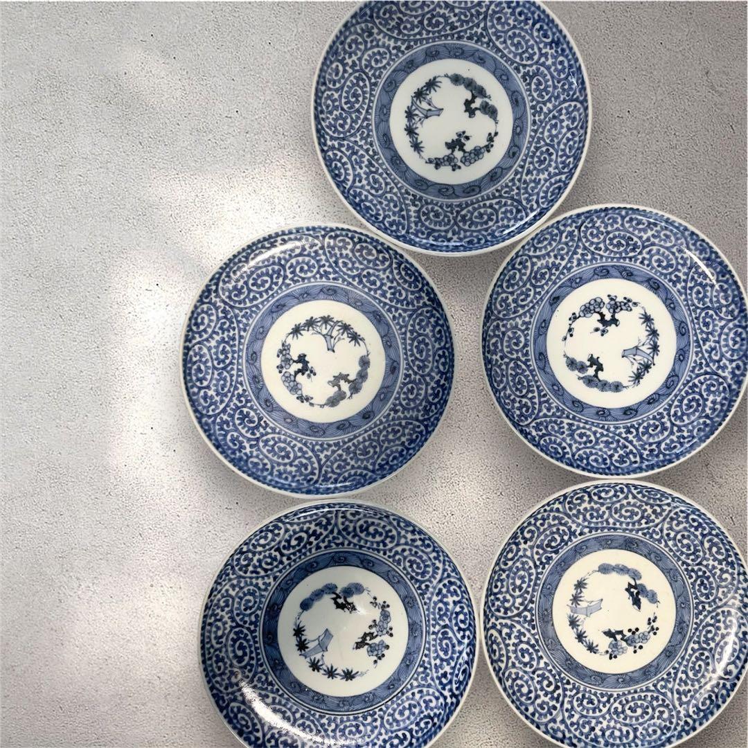 古伊万里 蛸唐草　皿 5枚セット　骨董