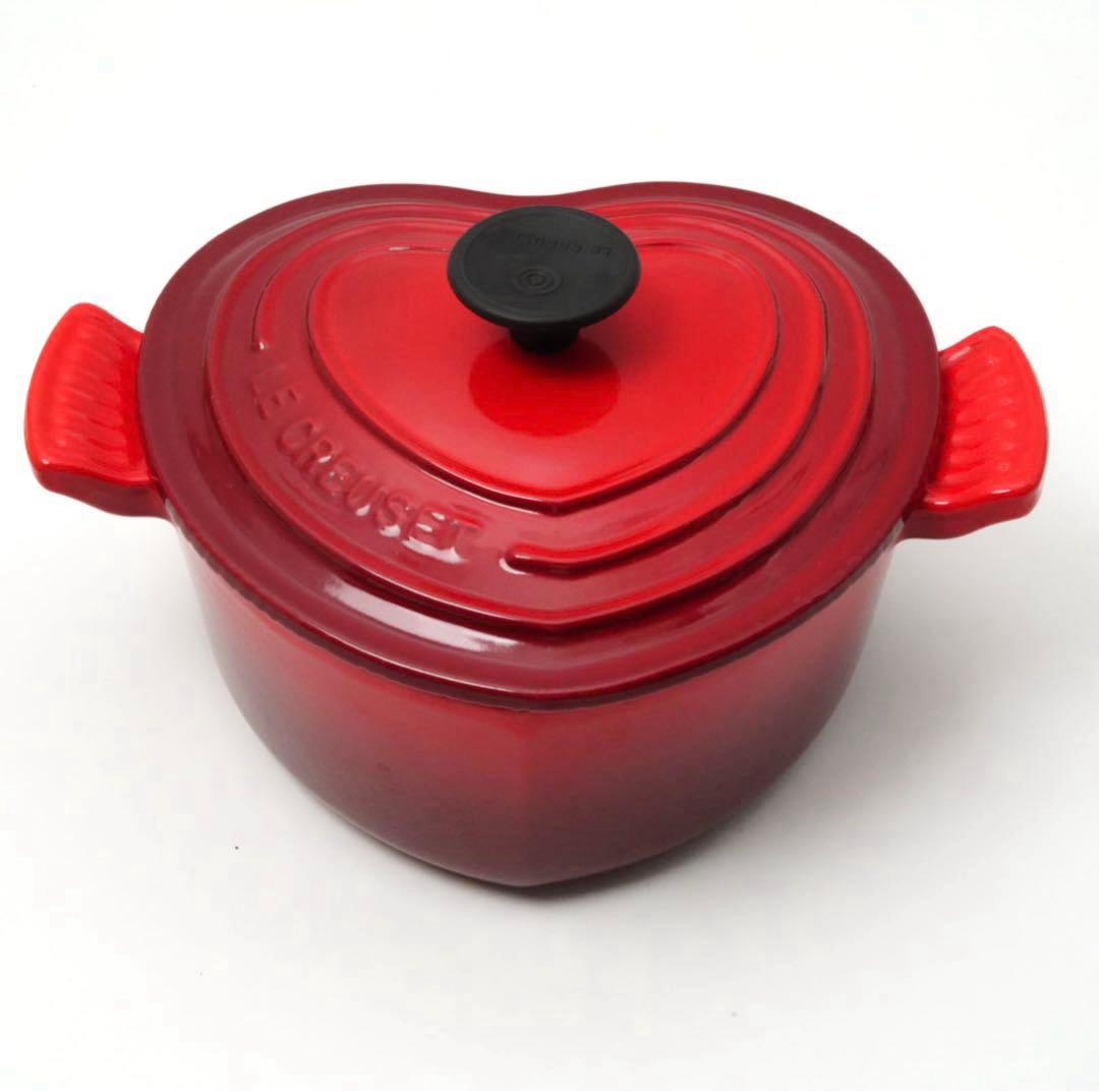 【美品】LE CREUSET　ココット ダムール チェリーレッド　18cm